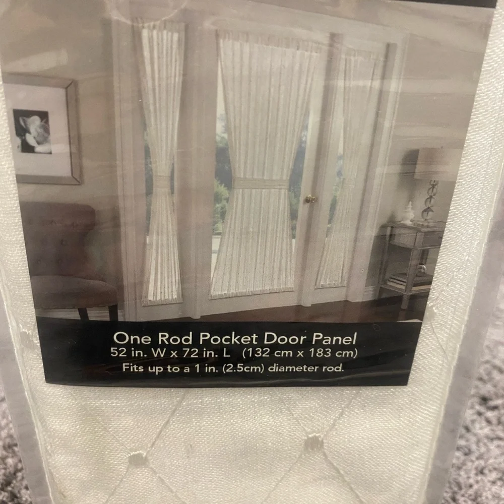 White Door Panel Curtain - One Rod Pocket